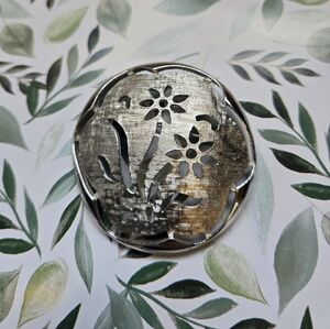 1960s Sarah Coventry Silver Brooch | Vintage Cut Out Flower Silhouette Pin